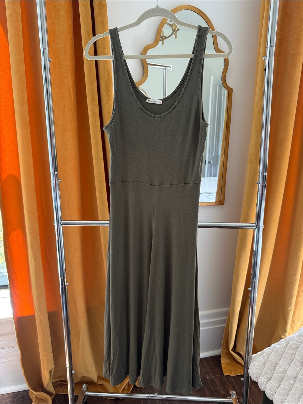 Marine Layer Sleeveless Olive Green Maxi Dress
